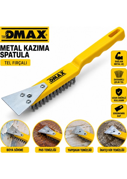Çelik Tel Fırça ve Metal Kazıma Spatula 270 mm 2in1 fiyatları