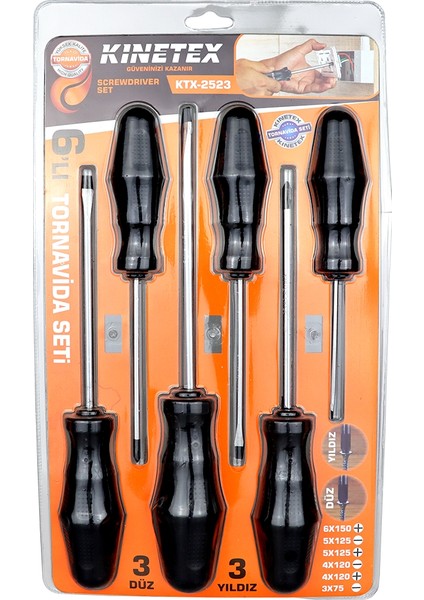 6 Parça Tornavida Seti (6X150, 5X125, 4X120, 3X75) fiyatları