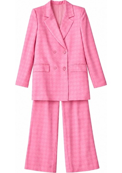 Pembe Kareli Blazer Ceket Pantolon Takım fiyatları