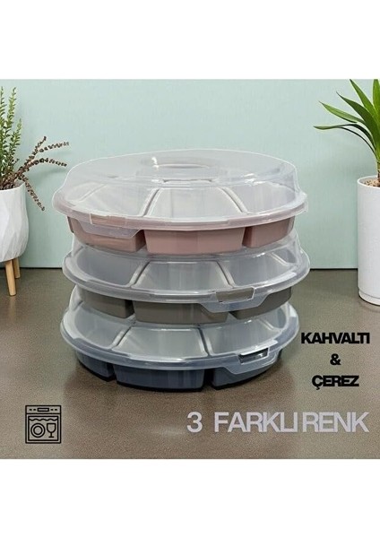 7 Bölmeli Lilyum Kahvaltı ve Çerez Seti Gri fırsatları