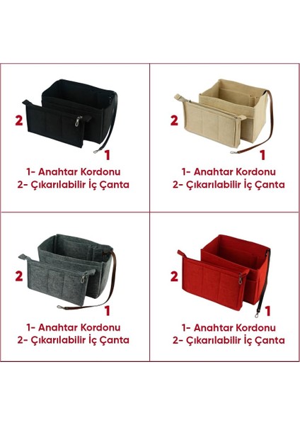 Çanta Içi Organizer Hestia – Orta Çantalı (Gri, Medıum) fiyatları