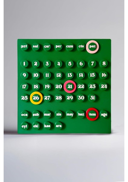 Sonsuz Takvim Türkçe (4 Halkalı Ring-A-Date) | 23X23 cm | Masaüstü & Duvar fiyatları