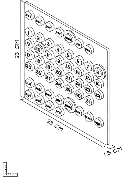 Sonsuz Takvim Türkçe (4 Halkalı Ring-A-Date) | 23X23 cm | Masaüstü & Duvar fırsatları
