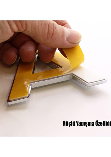 Yapışkanlı Harf 8.5 cm Parlak Krom Kapı Oda Posta Kutusu I Harfi fiyatları