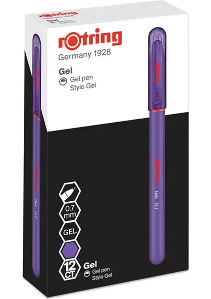 5 Adet Rotring Jel Kalem 0.7 mm Mor 12 Adet - 12 Al 10 Öde fiyatları
