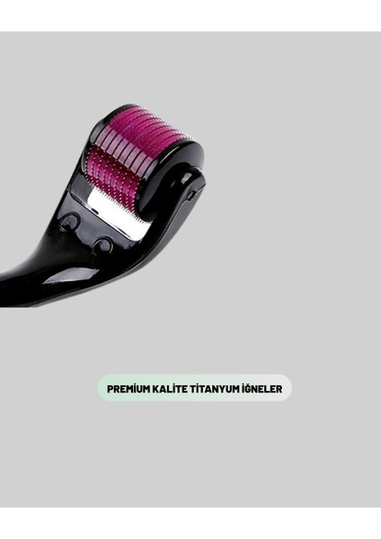 Evde Güvenli Kullanım Için Titanyum Derma Roller – Siyah Saplı - Lisinya fırsatları
