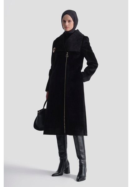 Kruvaze Anorak Kaban Siyah modelleri