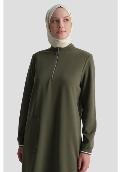 Cep Detaylı Basic Tunik Haki modelleri