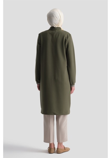 Cep Detaylı Basic Tunik Haki