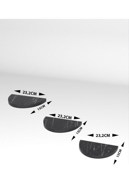 3'lü Oval Duvar Rafı Efes Beyaz