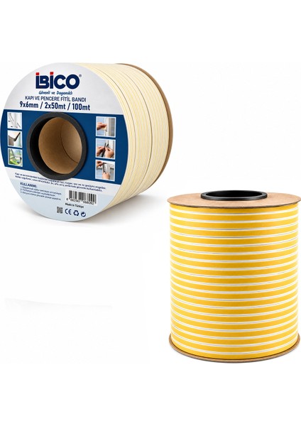 D Profil Kapı-Pencere Fitili 9x6 mm Beyaz - Bobin 2X50M (100 M) fiyatları