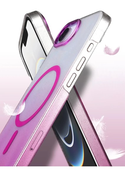 Apple iPhone 16E Uyumlu Glossy Magsafe Kapak - Mavi modelleri