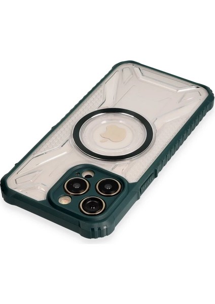 Apple iPhone 13 Pro Kılıf Prag Magneticsafe Kapak - Koyu Yeşil modelleri