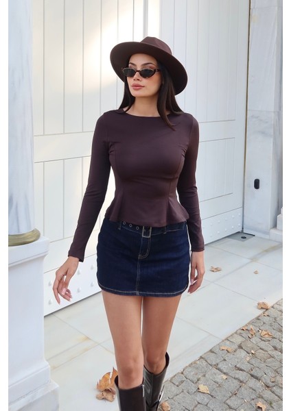Kadın Peplum Fitted Bluz