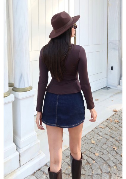 Kadın Peplum Fitted Bluz