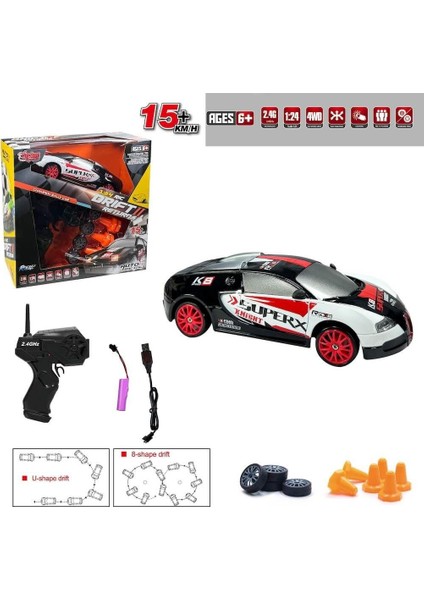 SC24A10 - U/k Şarjlı Profesyonel Drift Araba 1:24 - 1 Adet modelleri