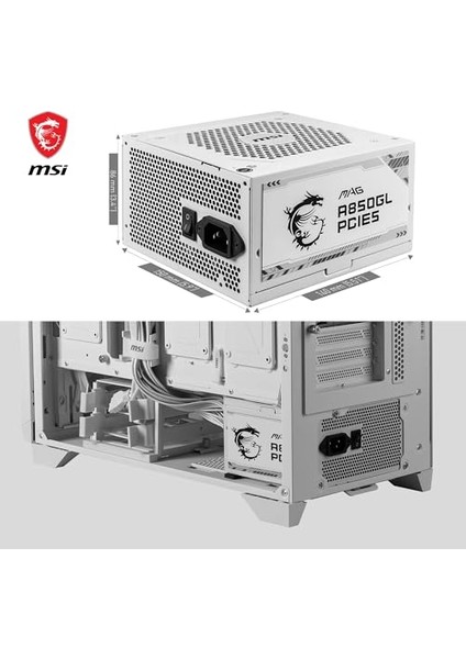 Mag A850GL White 850W 80 Plus Gold 120MM Power Supply