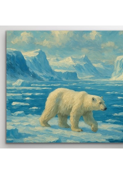 Yalnız Kutup Ayısı Kanvas Tablo 60X120CM fiyatları