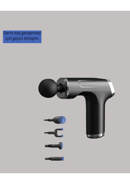 Mini Masaj Tabancası 4 Başlık 6 Hız Ayarlı modelleri