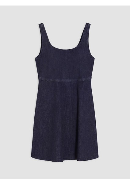 Lcw Vision Indigo U Yaka A Kesim Mini Jean Elbise indirimleri