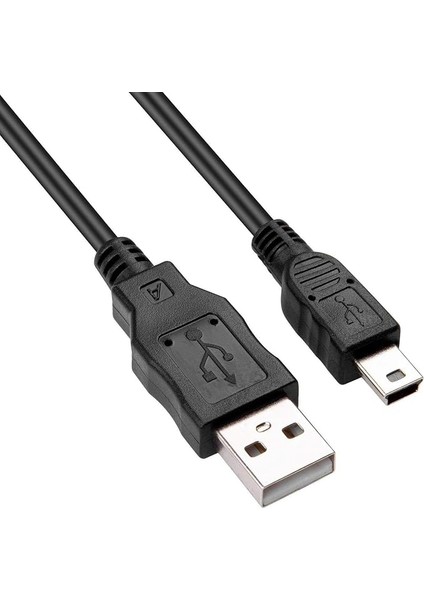 4575 Mini USB To USB Data Şarj Kablosu, Siyah