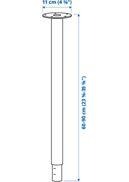 Masası Ayağı, Siyah, 60-90 Cm, Ayarlanabilir fiyatları