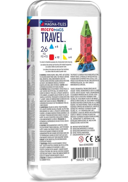 Micromags 26 Parçalı Seyahat Manyetik Yapı Seti – Bold Colors, Orijinal Manyetik Yapı Markası modelleri