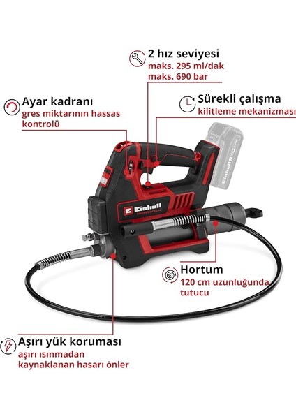 Professional Akülü Gres Tabancası Tp-Gr 18/690 Li-Solo 4522300 modelleri