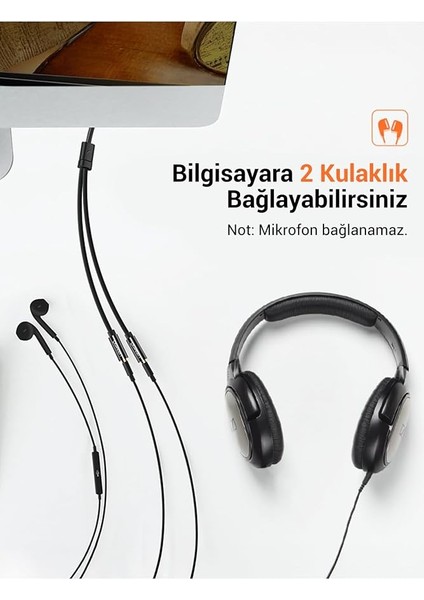 3.5mm 2'li Aux Kulaklık Çoklayıcı, Siyah modelleri