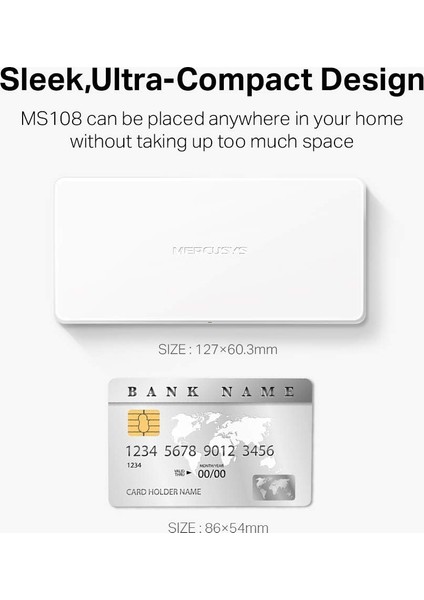 MS108, 8-Port 10/100MBPS Desktop Switch fırsatları