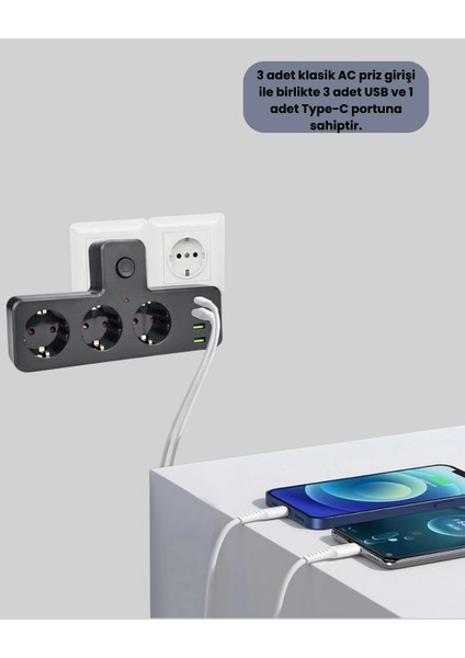Akıllı Güç Ünitesi 7 Portlu USB ve Type-C Girişli modelleri