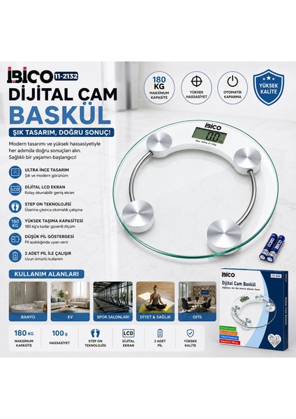 Yuvarlak Dijital Banyo Baskül 30X30CM 180KG Kapasite fiyatları