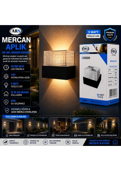 Şık Tasarımlı 5W Mercan LED Aplik Duvar Lambası fiyatları