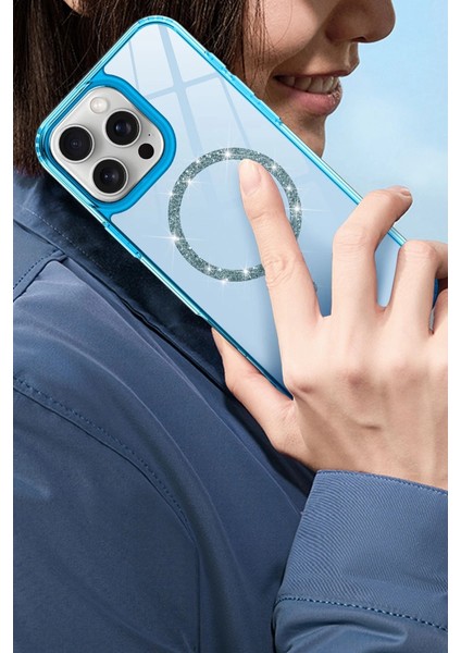 Iphone 14 Pro Max Live Diamond Magsafe Kapak - Yeşil indirimleri