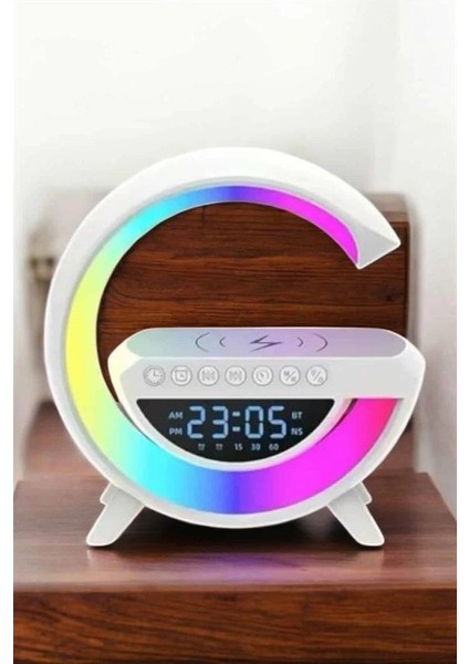 Bluetooth Hoparlör 15W Kablosuz Hızlı Şarj LED Gece Lambası indirimleri