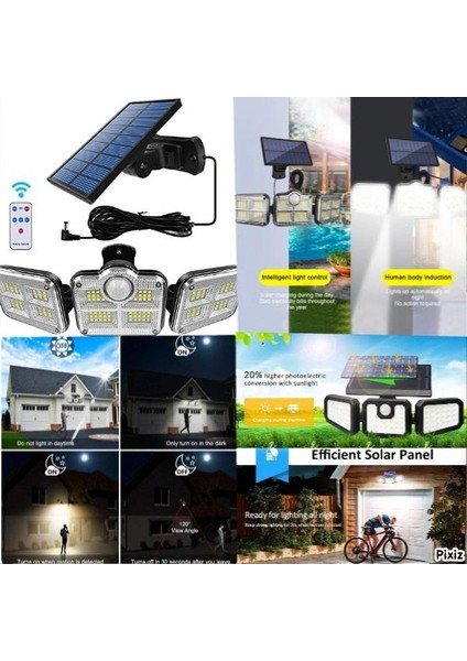 Solar Panelli Uzaktan Kumandalı 122 LED Bahçe Aydınlatması fiyatları