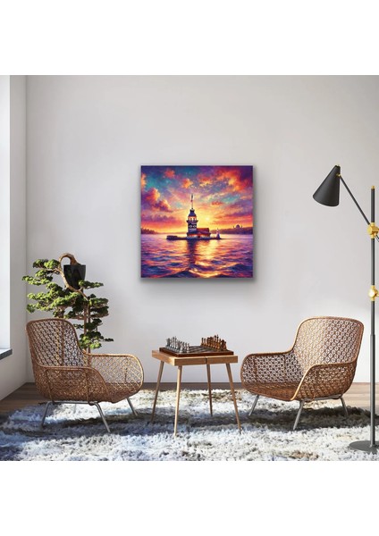 Kız Kulesi Kanvas Tablo 90X90CM modelleri