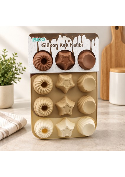 Silikon Muffin Kek Kalıbı Desenli modelleri