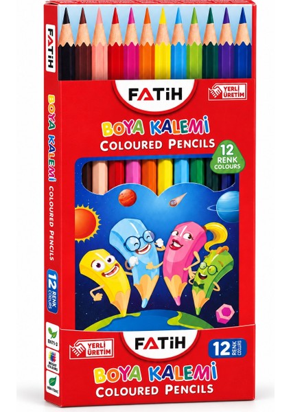 Kuru Boya Kalemi 12 Renk Tam Boy modelleri
