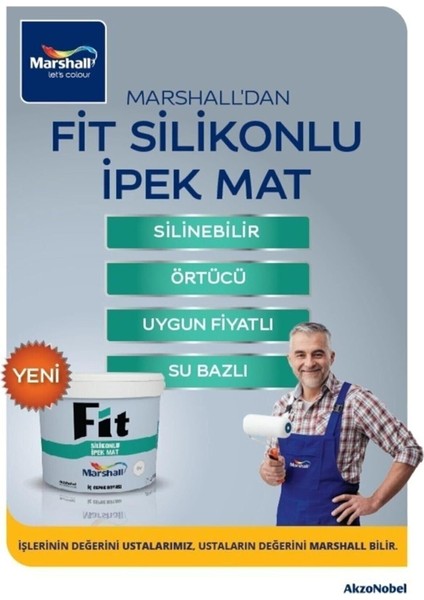 Fit Silikonlu Ipek Mat Iç Cephe Boyası, 20 Kg, Beyaz fiyatları