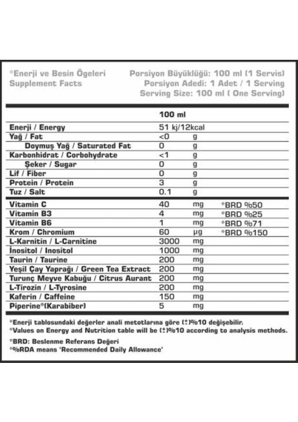 Carniflame Thermo L-Karnitin 3000 Mg Kivi Aromalı 20 Ampul fiyatları