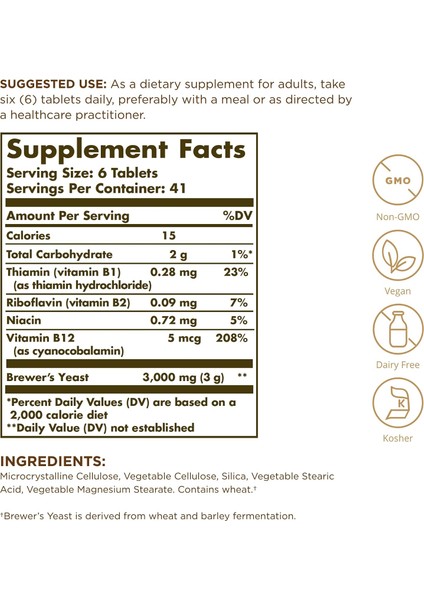 Brewers Yeast With Vitamin B12 250 Tablet fiyatları