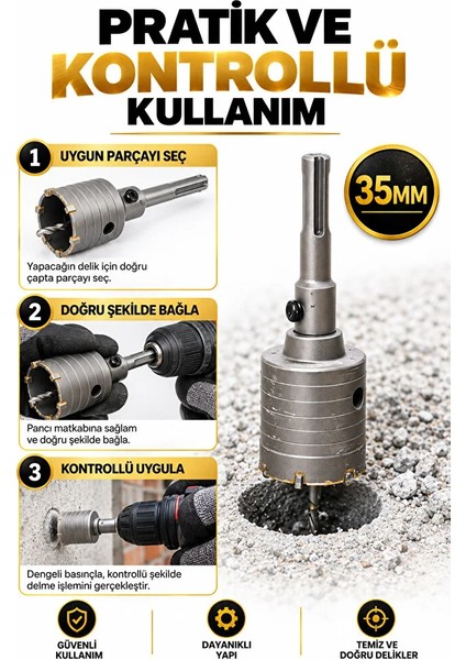 Beton Delme Ucu 35 mm Sds Plus Uyumlu modelleri