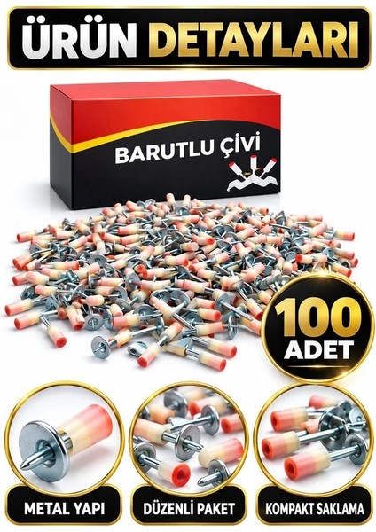 100 Adet Barutlu Çivi Vida & Çivi & Dübel fiyatları