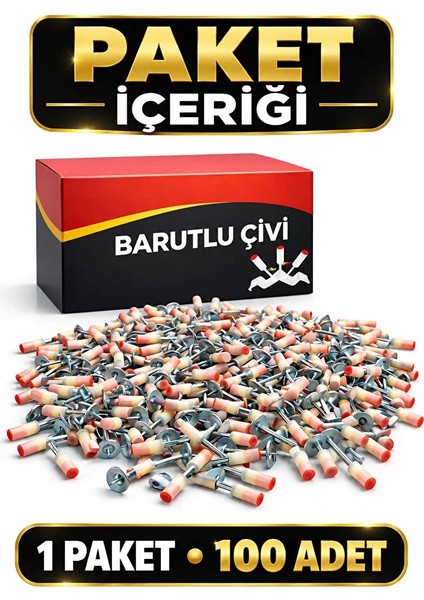 100 Adet Barutlu Çivi Vida & Çivi & Dübel indirimleri