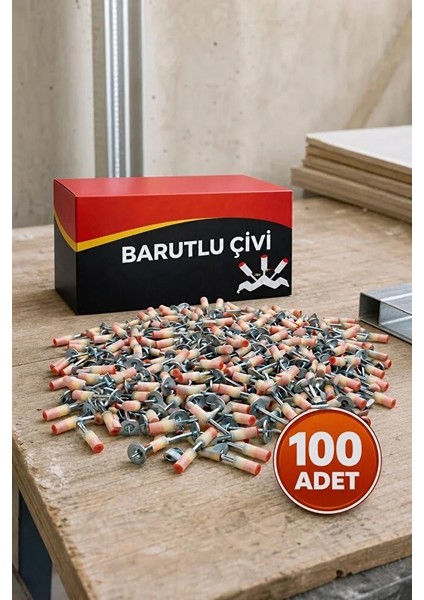100 Adet Barutlu Çivi Vida & Çivi & Dübel