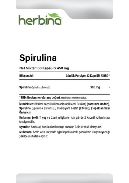 Spirulina 60 Kapsül fırsatları