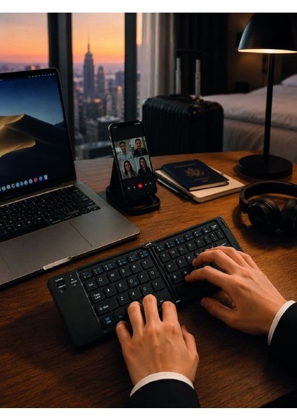 Kablosuz Katlanabilir Bluetooth Klavye Telefon Tablet Bilgisayar Uyumlu modelleri