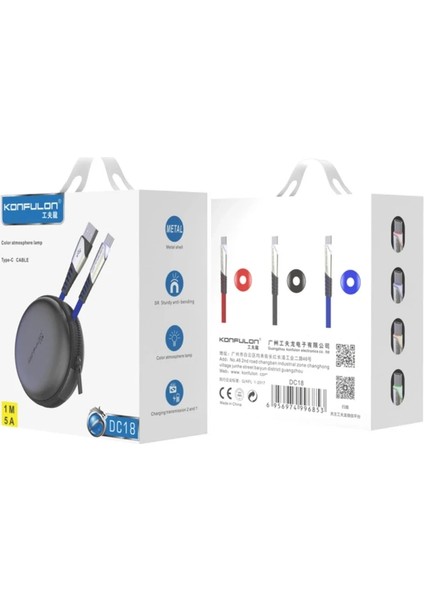 Konfulon DC18 Type-C Kablo 1m 5A - Kırmızı Bezos1 modelleri