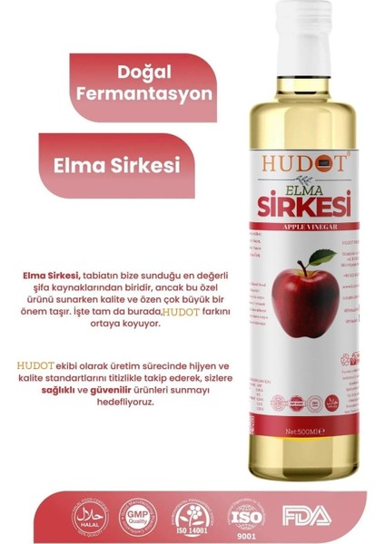 Tr Elma Sirkesi Doğal Fermantasyon 500 ml Hudot® modelleri